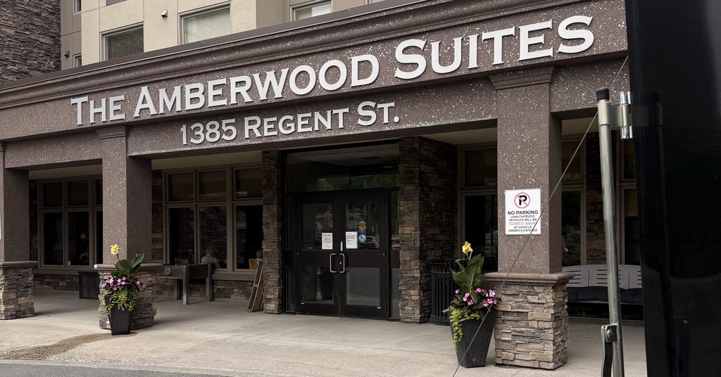 The Amberwood Suites entrance on Regent Street during a Greater Sudbury Duct Cleaning visit