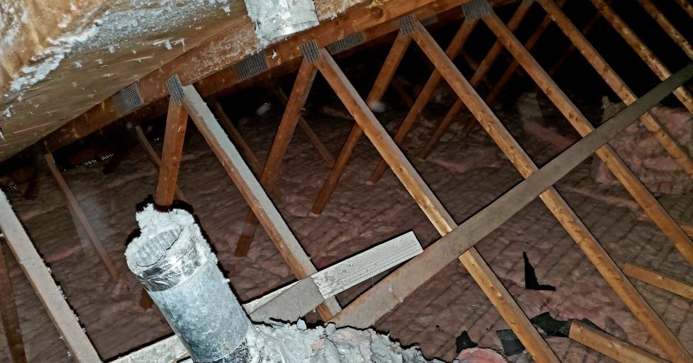 Attic ductwork in a Sudbury home serviced by Greater Sudbury Duct Cleaning
